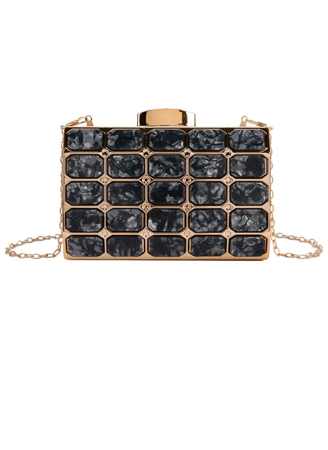 Popular Black Rhinestone Acrylic Clutch