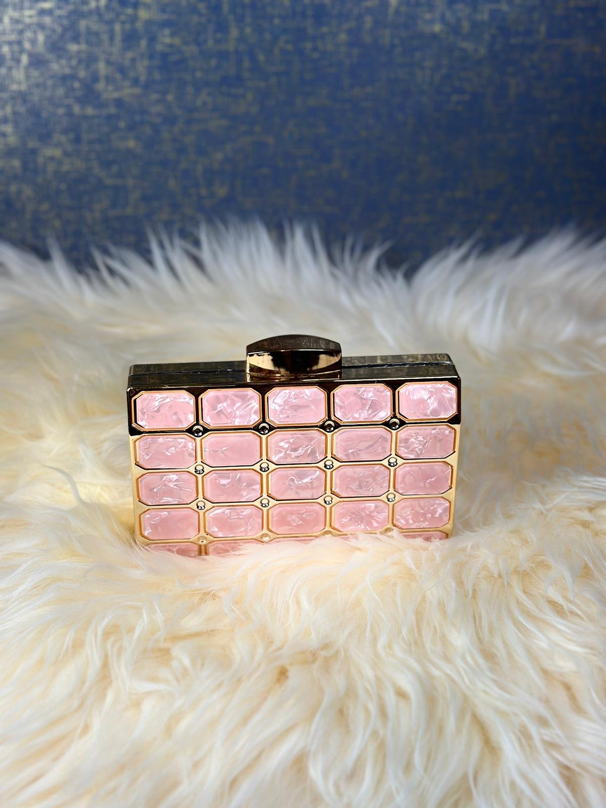 Popular Pink Rhinestone Clutch